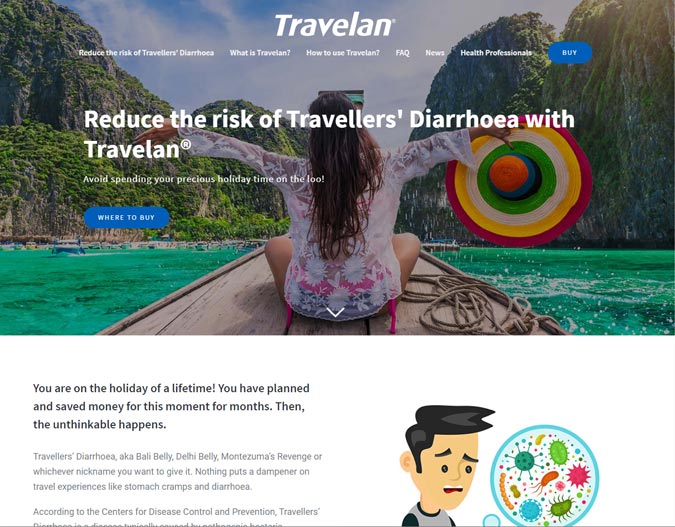 Travelan Global Website